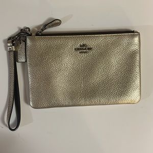 COACH Light Gold Metallic Wristlet